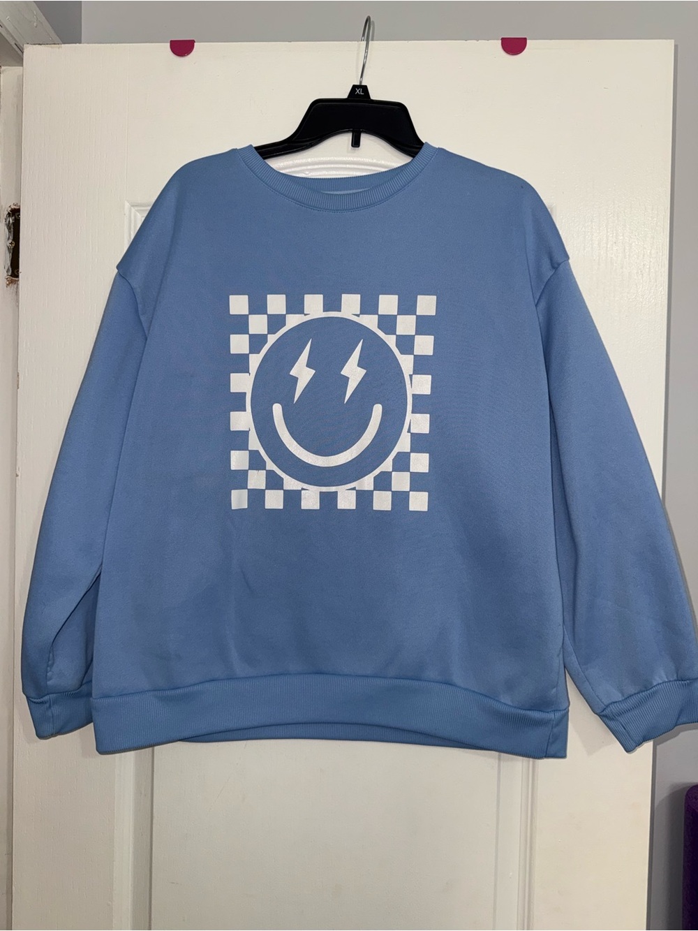 Light Blue Graphic Crewneck Sweatshirt